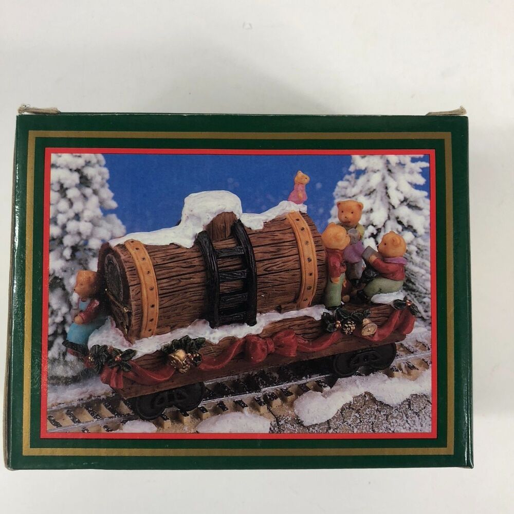 Vtg 1995 World Bazaars NORTH POLE EXPRESS Christmas Train Tanker Car Apple Cider